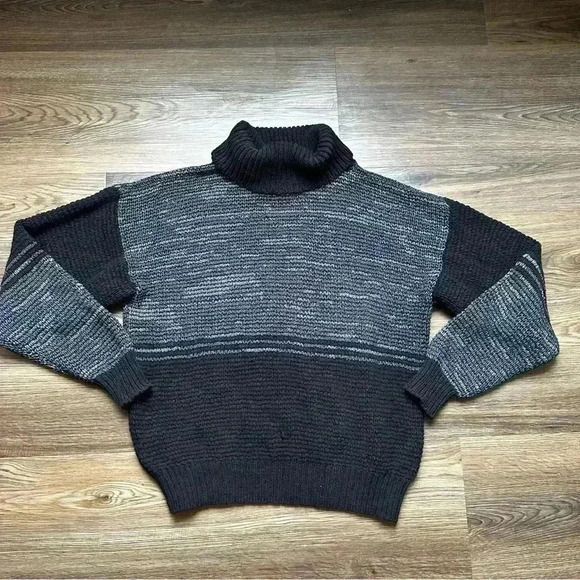 Vintage Fia Italia Womens Turtleneck Sweater Small Hand Loomed 90s Neutral Knit - Picture 7 of 7